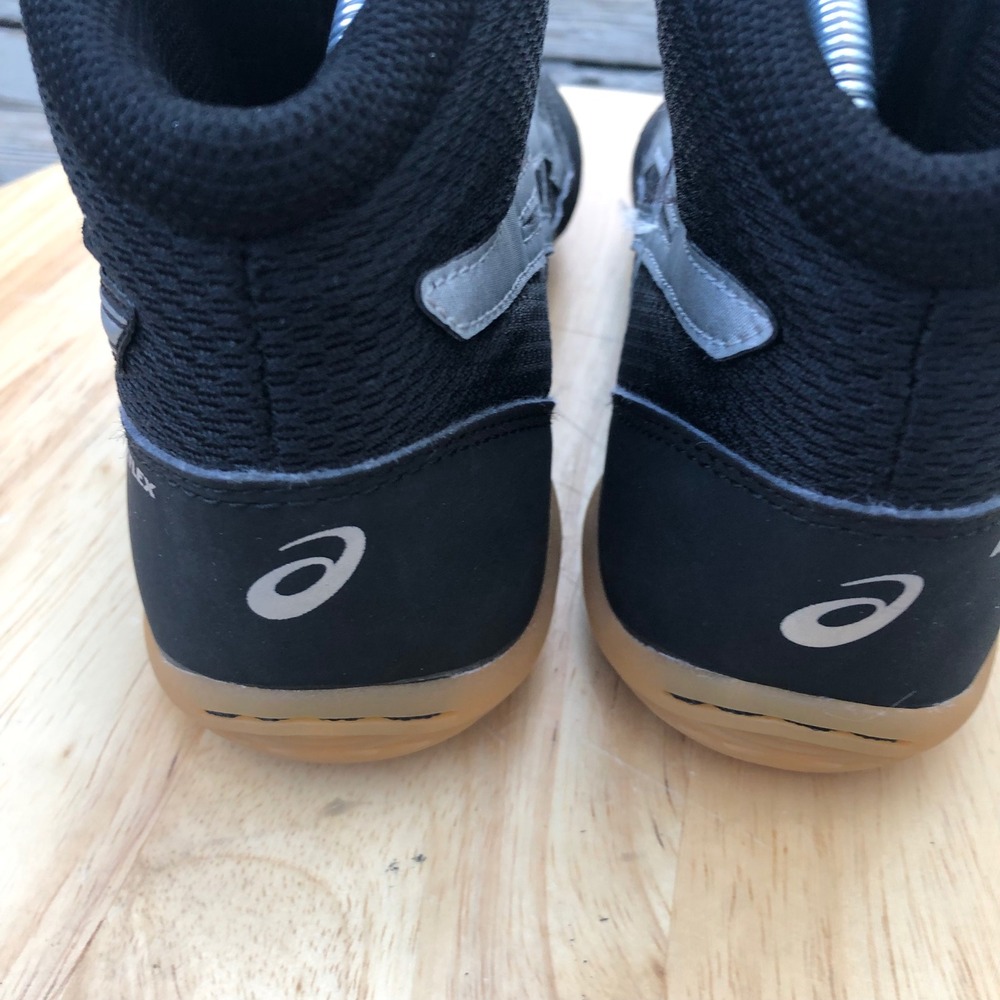 Asics Matflex 5 GS Wrestling Shoes Youth 5 US Kid Black Silver C545N Mid Top Gum - Picture 11 of 13